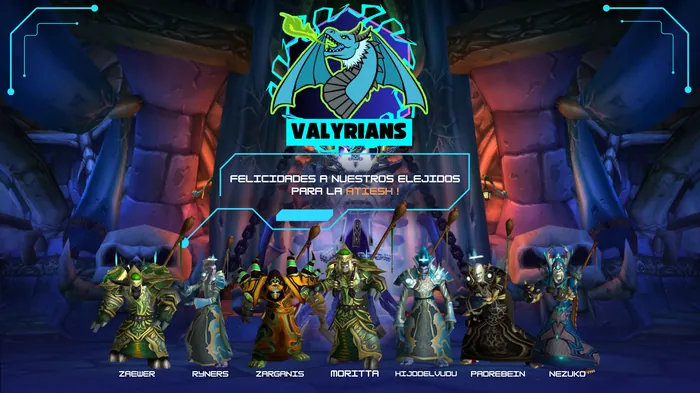 Roster de Valyrians celebrando la obtención de la Atiesh en Season of Discovery
